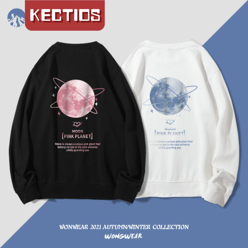 【Kectios™】粉色星球圓領衛衣男新款NASA聯名潮流寬鬆上衣學生情侶衣服春秋女