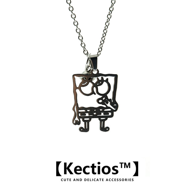 【Kectios™】自製 海綿BB派大星情侶項鏈輕奢小眾磁鐵相吸一對吊墜