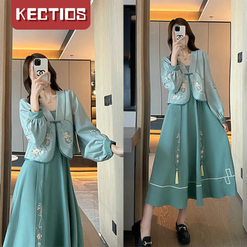 【Kectios™】初秋國潮漢服女裝旗袍 日常可穿古風裙子套裝【預售】