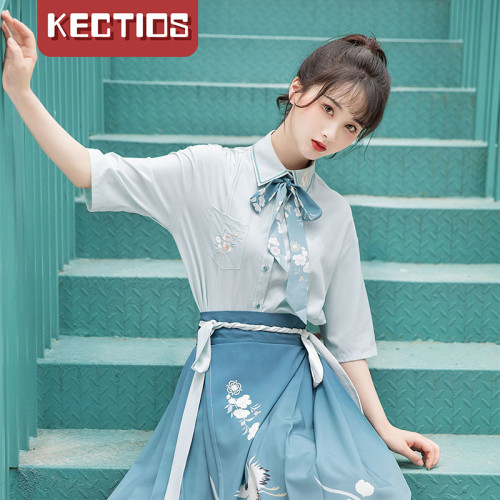 【Kectios™】2021新款改良漢服襯衫 漸變馬面