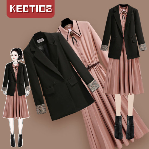 【Kectios™】大碼女裝春秋新款套裝  休閒西裝外套兩件套