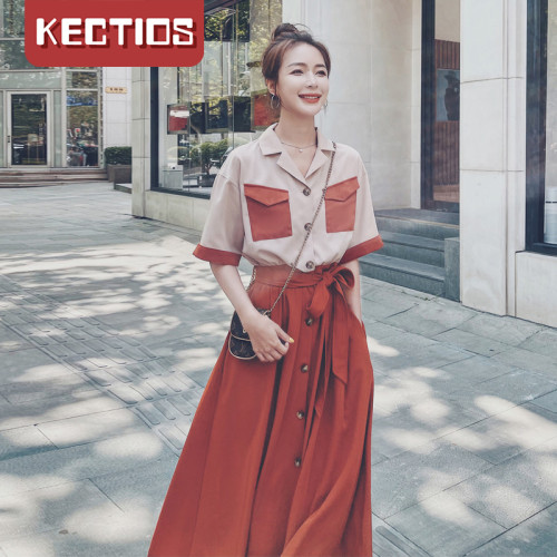 【Kectios™】雪紡連衣裙女夏季赫本風溫柔系穿搭超仙氣質森系初戀法式桔梗長裙