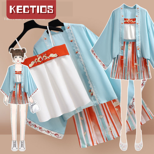 【Kectios™】廣袖流仙裙漢服夏季薄款女裝中國風漢元素改良連衣裙上班穿套裝裙