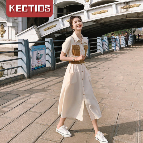 【Kectios™】溫柔風連衣裙女2021夏天新款法式復古設計感小眾氣質顯瘦禦姐長裙