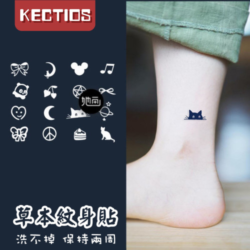 【Kectios™】可愛迷你多圖草本果汁紋身貼防水持久半永久逼真刺青色不反光