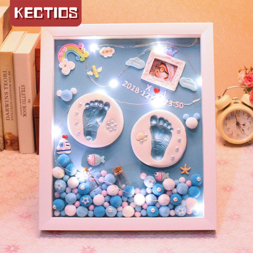【Kectios™】寶寶手足印泥胎毛紀念品diy自製創意新生嬰兒腳印手印泥相框永久