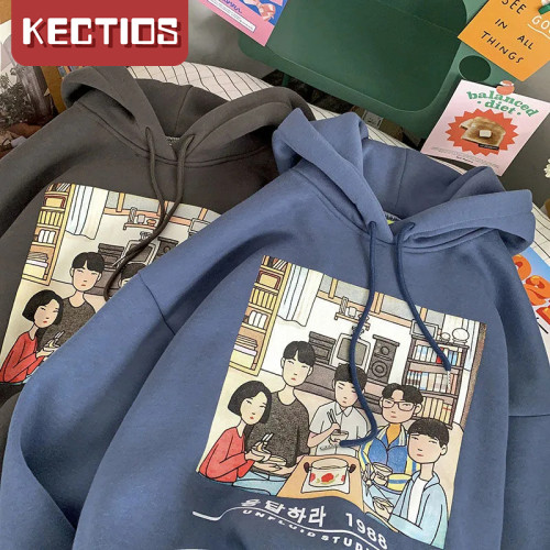 【Kectios™】新款春季連帽衛衣男冬季加絨加厚寬鬆百搭外套男潮ins秋冬款