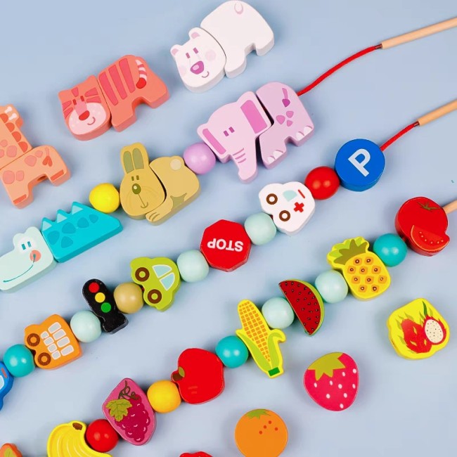 【Kectios™】嬰幼兒童串珠子穿線積木益智力開發3寶寶早教1一2歲半玩具男女孩