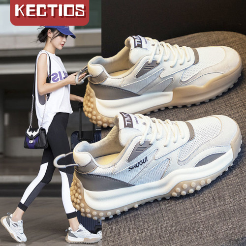 【Kectios™】運動鞋女夏季透氣薄款2021新款老爹鞋百搭鞋子休閒網鞋ins潮女鞋
