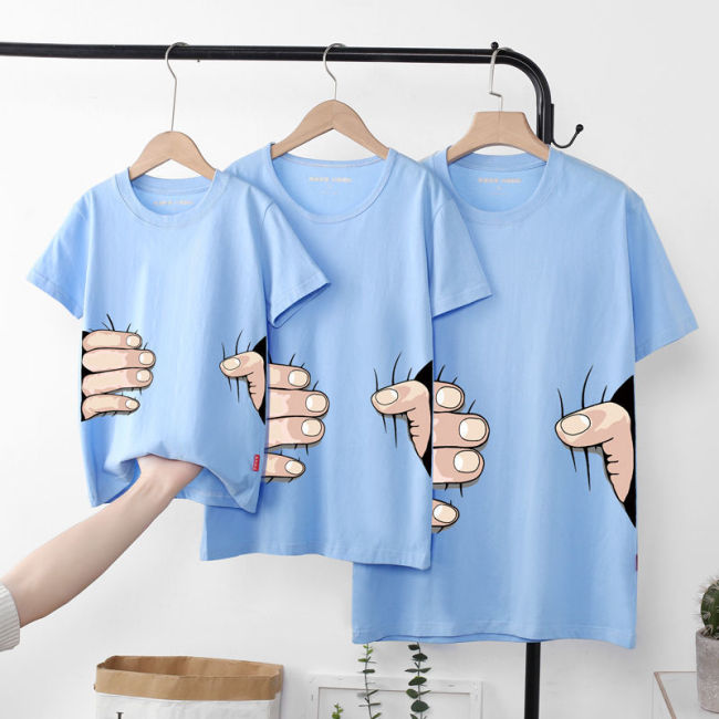 【Kectios™】夏裝創意個性搞怪趣味不一樣的親子裝一家三口全家裝母子短袖T恤