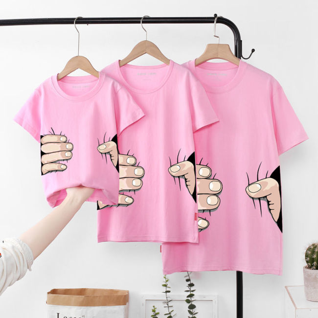 【Kectios™】夏裝創意個性搞怪趣味不一樣的親子裝一家三口全家裝母子短袖T恤