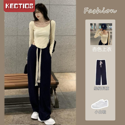 【Kectios™ 】秋季套裝女學生韓版辣妹純欲風套裝女寬鬆顯瘦休閒運動兩件套