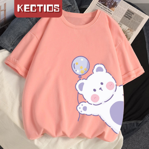 【Kectios™】100%純棉上衣32.5-100KG新款大碼t卹寬鬆韓春夏潮短袖學生