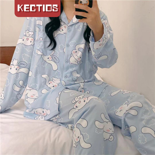 【Kectios™】可愛玉桂狗睡衣女春秋款長袖甜美日系卡通軟妹少女睡衣家居服