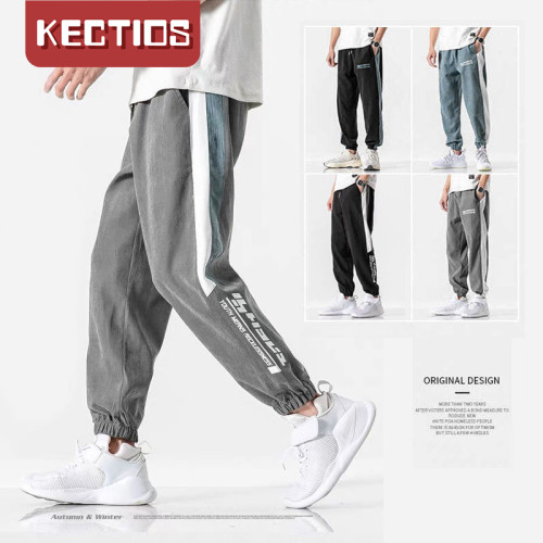 【Kectios™ 】夏季褲子男學生韓版潮流大碼束腳寬鬆百搭運動褲衛褲男士休閒褲男