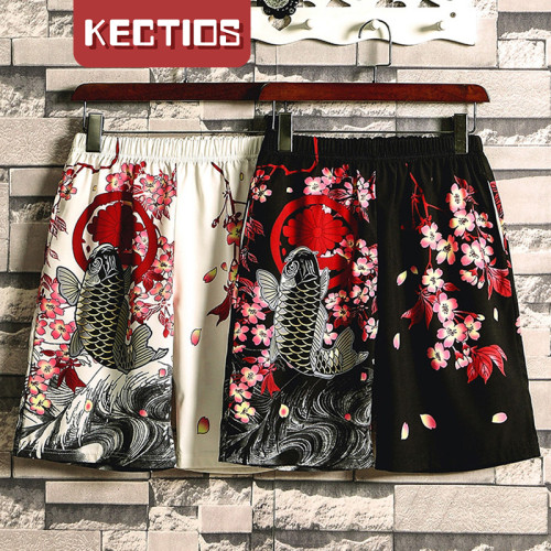 【Kectios™】國風短褲男薄款唐裝復古日係日式和風五分褲道袍和服潮流沙灘褲