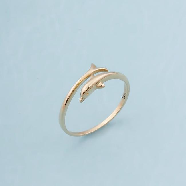 【Kectios™ 】925純銀海豚戒指女ins小眾設計飾品冷淡風學生韓版簡約氣質高階感