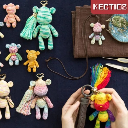 【Kectios™】폭력적인 곰 수제 선물 니트 인형 크로 셰 뜨개질 DIY 재료 키트