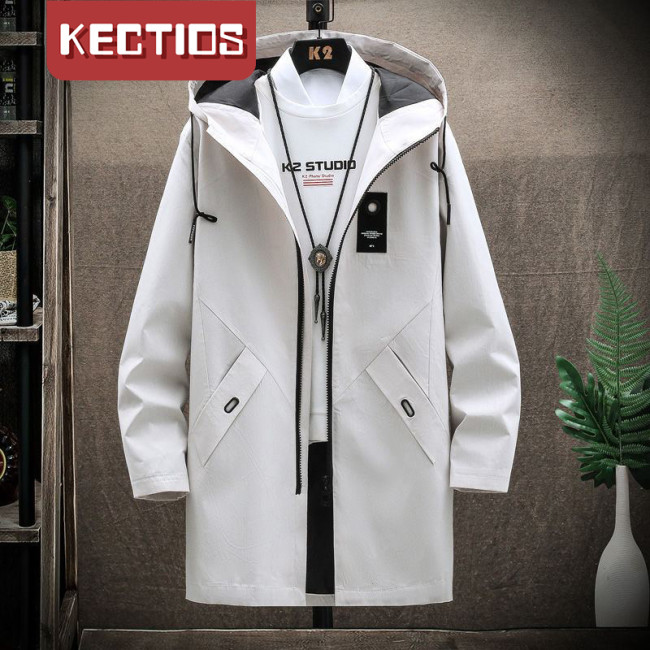 【Kectios™】春秋季風衣大碼薄款男中長款夾克外套