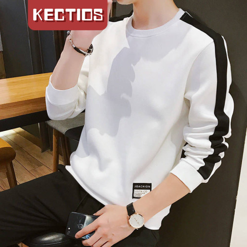 【Kectios™】新款衛衣春秋男士上衣休閒圓領長袖T卹學生套頭打底衫男裝