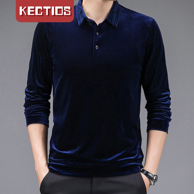 【Kectios™ 】韓版金絲絨長袖襯衫~帥氣有範，時尚經典，舒適面料，保暖透氣，穿上兄弟都說有型，90公斤可穿！