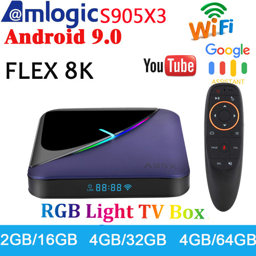 us 62 00 a95x f3 rgb version smart tv box android 9 0 amlogic s905x3 tv box 2 4g 5g wifi bluetooth 4 2 google player 8k android tv box m royalott com
