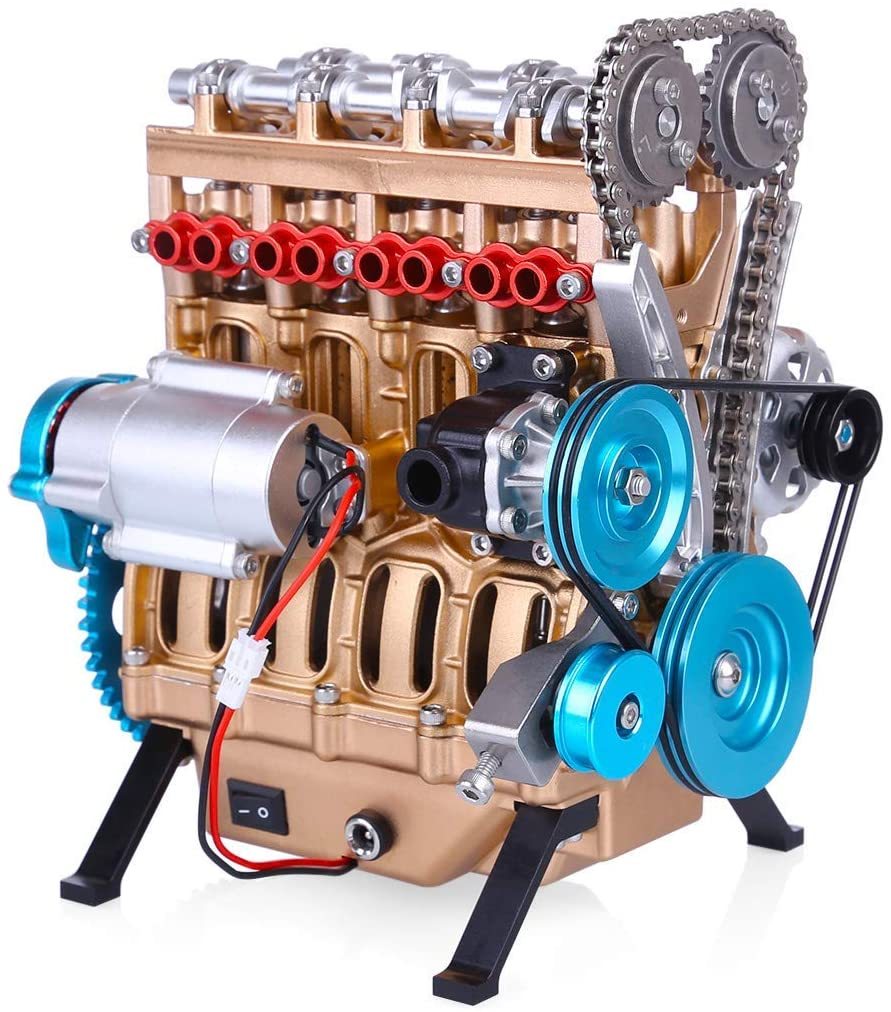US$ 69.98 - 4 Cylinder Full Metal Car Engine Assembly Kit Model Toys