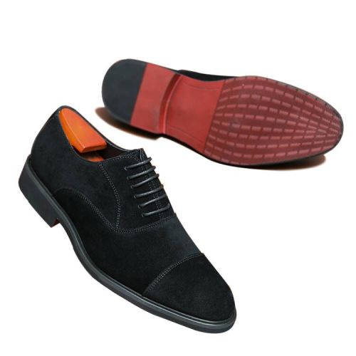 Men's Suede Leather Shoes Red Bottom Shoes Vzikun