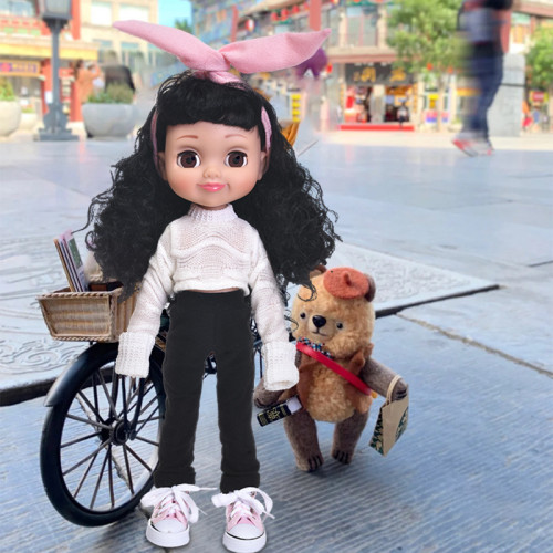 emily puppe mit haaren und schlafaugen