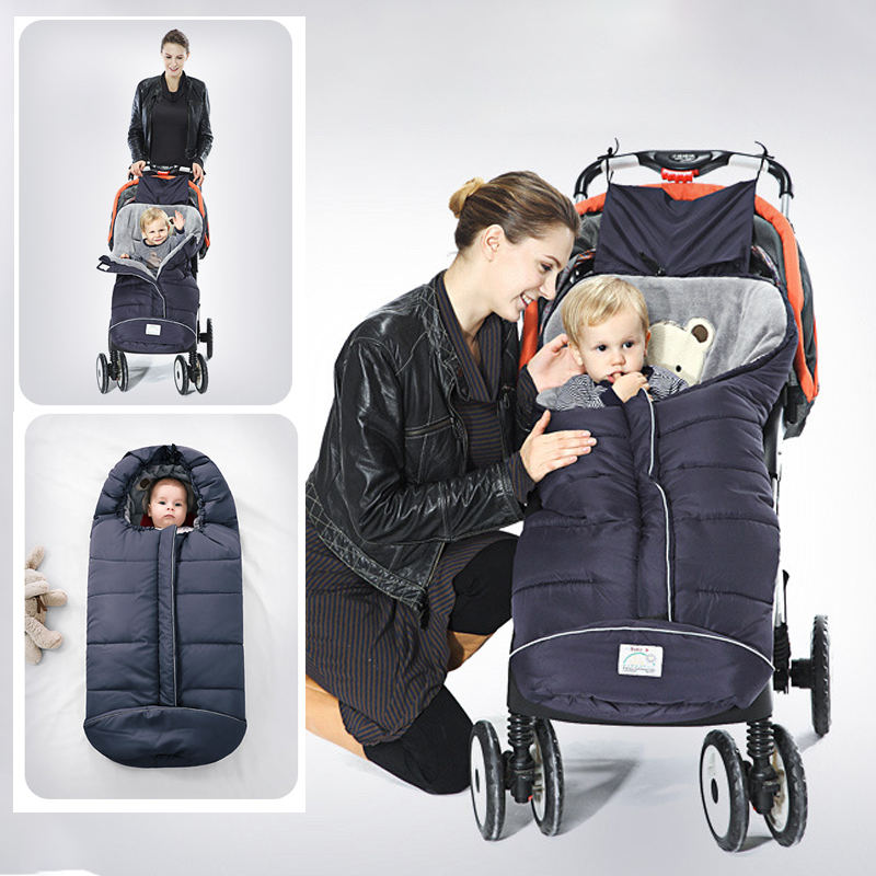 Unisex Baby Schlafsack Kinderwagen Winter warme Fußsack Neugeboren Babyschale mit Plüschfutter Gestricke Schlummersack 