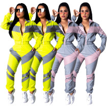 Women Color Block Fashion Sports Outfits SDD9056