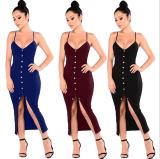 sexy straps Front Slit Women Bodycon Dress OD8037