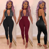 Sexy Halter Neck Backless Bodycon Jumpsuits K8716