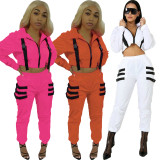 Fashion Sports Outfits Crop Tops+Pants 2 Pieces Sets T3307H