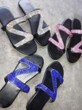 Summer diamond-lined slippers comfortable flat large Z607940930199