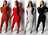 Wholesale Women Ribber Pure Color Skinny Pants Suits FZB8321