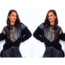 Colorful Sequins Long Sleeves T Shirts TRS904