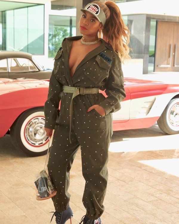 Unique Women Elastic Waistband Beading Jumpsuits R6147