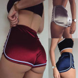 Fashion wild smooth elastic high waist shorts 550669090978