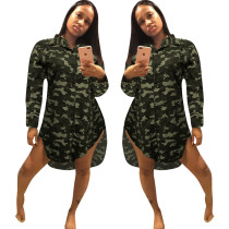 New Design Camouflage Polo Collar Leisure Dress ED8055