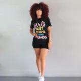 Short sleeve personalized letter printed T-shirt AL053