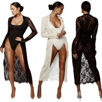 Lace Outfits One Piece Bodycon Top Long Sleeves Coat MY9396 Lace Outfits One Piece Bodycon Top Long Sleeves Coat MY9396