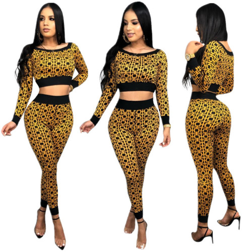 Newest Spring Bodycon Outfits Crop Top Skinny Pants YYZ916