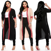 New Arrival Cardigan Half Sleeves Long Coat K8708