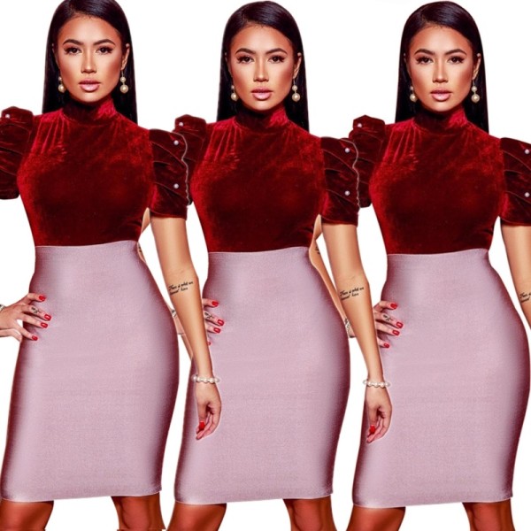 Cheap Winter Bodycon High Neck Women Top E8252