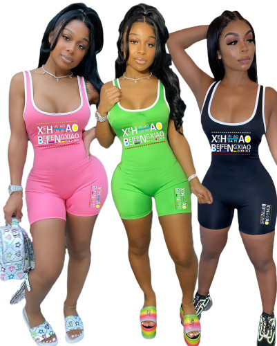 Summer women's short casual sports jumpsuit R3052