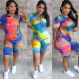 Fashion casual sports suit T-shirt home tie-dye CYF3530