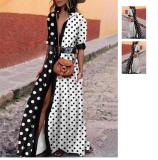 Hot Sale Polka Dot Long Maxi Dress YSMZ8995