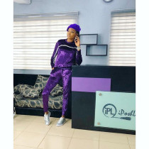 Women Bodycon Purple Two-Piece Winter Track Suits C1036 Women Bodycon Purple Two-Piece Winter Track Suits C1036
