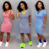Cheap Stripe 3 Colors Casual Slim Knee Length Skirt AL055